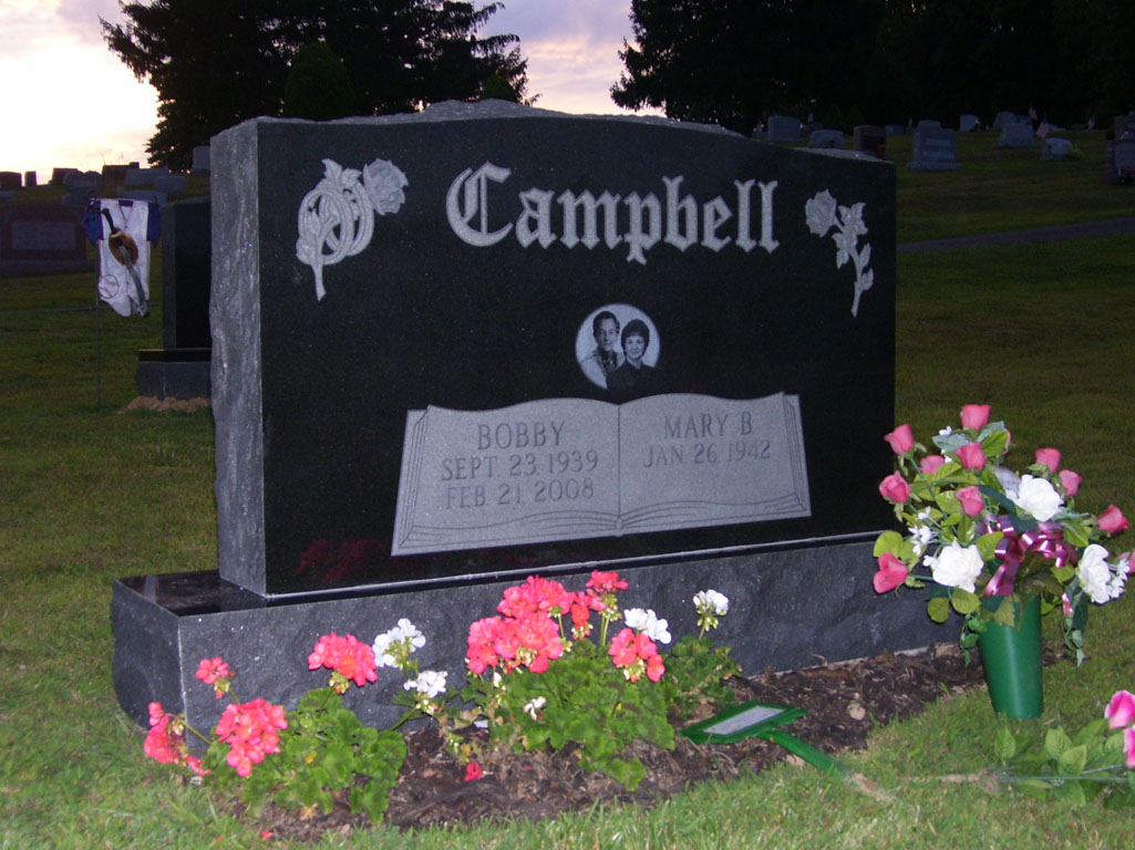Campbell upright with portrait etching 2008